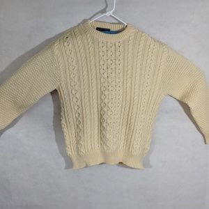Irish Wool Fisherman Sweater Cable Aran Knit  Men's Cut but Easily Unisex